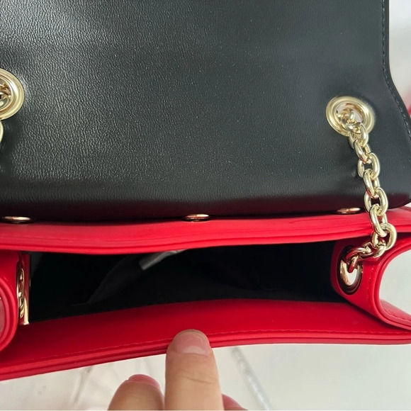 Tosca Blu Red Heart Small Multicolor Red Black  Flap Crossbody Shoulder Bag NWT - Picture 5 of 12